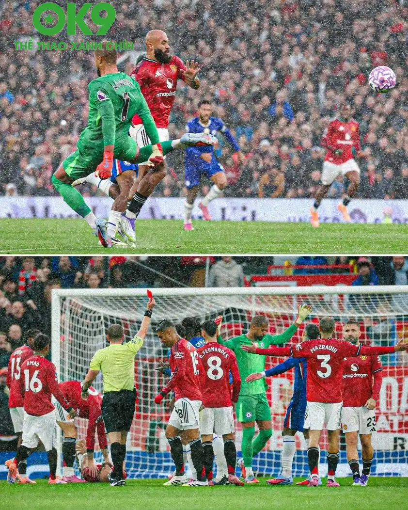 Thẻ đỏ của Sanchez là chiếc thẻ đỏ sớm nhất lịch sử Chelsea tại Ngoại hạng Anh (Ảnh: X).